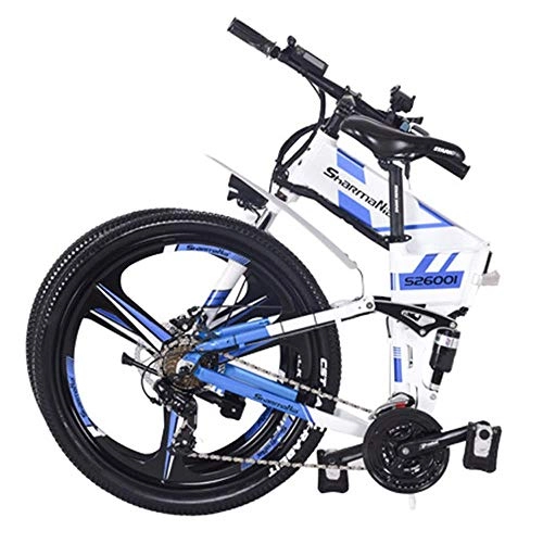 Electric Bike : Hokaime Mountain Electric Bicycle, Foldable Body Electric Bicycle, Foldable Frame, 48V 350W Rear Engine Electric Bicycle