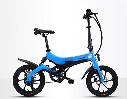 Electric Bike : Hold E-Bikes EbikeElectric Bike Folding For Adult, E-Bike, 250W Watt Motor Electric Bike With Front LED Light For Adult@Blue_Black