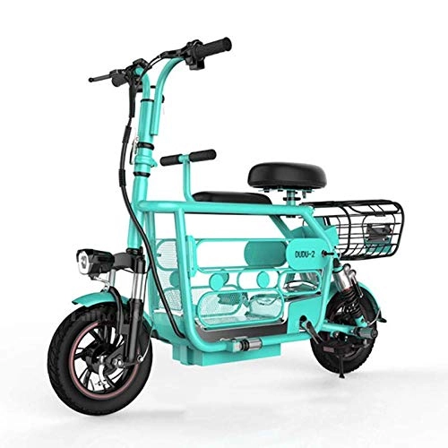 Electric Bike : Hold E-Bikes Electric Bike - Folding Portable eBike For Commuting & Leisure | Rear Suspension, Pedal Assist Unisex Bicycle, 400W / 48V@Blue