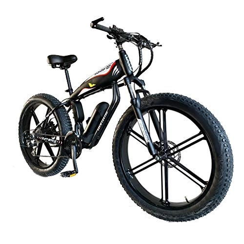 Electric Bike : HOME-MJJ 48V 400W Electric Bike Electric Mountain Bike 26inch Fat Tire E-Bike Lithium Battery Hydraulic Disc Brakes Beach Cruiser Mens Sports Mountain Bikes (Color : 48V, Size : 14Ah)