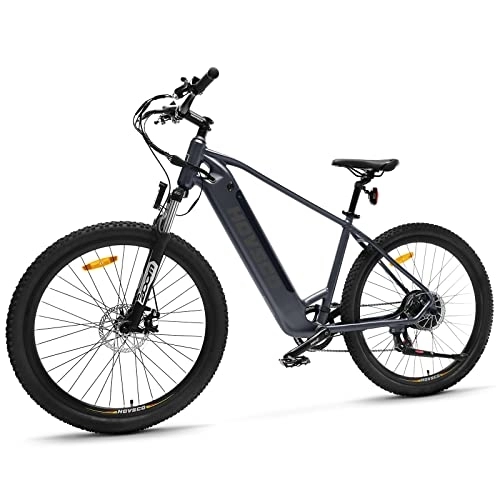 Electric Bike : HOVSCO Electric Bike, 27.5" Mountain Bike, City Bike, 250W Bafang Motor, 36V 12.5Ah Removable Battery, 7-Speed, Shimano Gearing System, Dual Disk Brake, Electric Bikes for Adults(Gray)