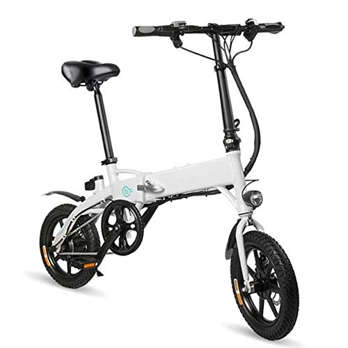 Electric Bike : HSART Foldable E-Bike Electric Bike for Adults Mountain Bike with 36V 7.8Ah Lithium-Ion Battery 250W Motor and LED Display for Outdoor Travel(White)