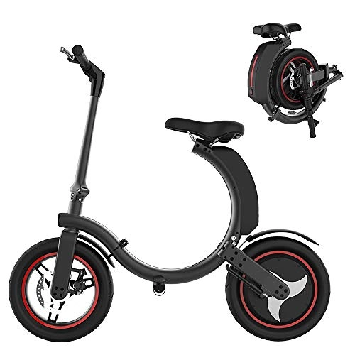 Electric Bike : HSDCK Folding Electric Bicycle 350W Lightweight And High Speed E-Bike - Folds into One Wheel for Storage 100 Kg Max Load
