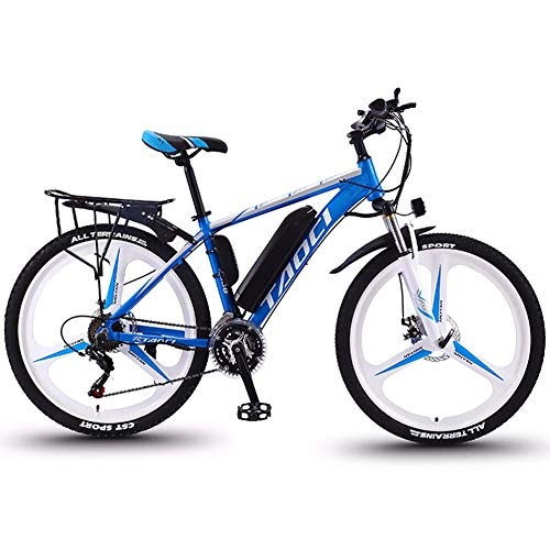 Electric Bike : HSTD 26'' Electric Mountain Bike - Dual Disc Brakes Electric Bicycle, Three Working Modes, Removable Large Capacity Lithium-Ion Battery (36V 350W), 27 Speed Shifter, Electric City Bike Blue-O