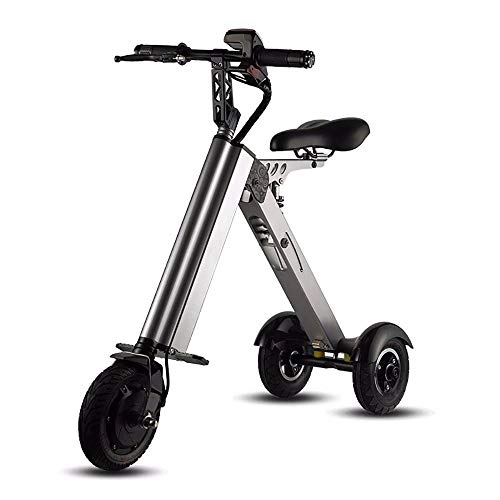 Electric Bike : HSTD Folding Electric Bicycle - Electric Mountain Bike, City Electric Folding Bicycle With Dual Disc Brakes and LED High-Definition Display, Speed Up To 25km / H