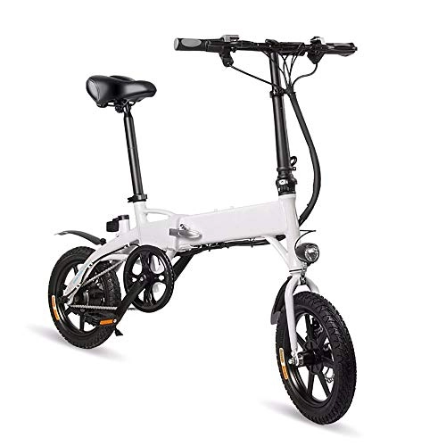 Electric Bike : HSTD Folding Electric Bike for Adults-Fat Tire Electric Bicycle, Beach Cruiser Booster Bike, for City Commuting Outdoor Cycling Travel Work Out City Bike White
