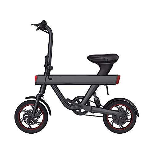 Electric Bike : HSTD Small Folding Electric Bicycle - Removable Large Capacity Lithium-Ion Battery, Electric Bicycle With Three Working Modes, Brushless Motor, Front and Rear Damping Double Disc Brakes