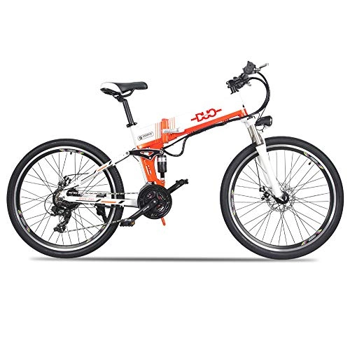 Electric Bike : HUAEAST 26 Inch Mountain Electric Bike 500W 48V Battery with LCD Display and Disc Brake (White)