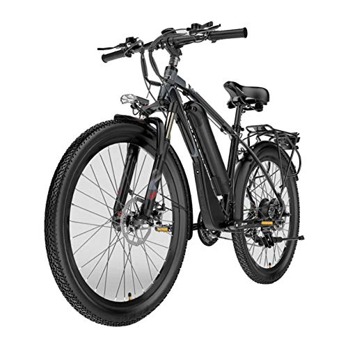 Electric Bike : HWOEK Electric Mountain Bike for Adult, 26 Inch 400W Electric Bicycle 48V 10Ah Removable Large Capacity Lithium-Ion Battery 21 Speed Gear Dual Disc Brakes for Commuting, Red