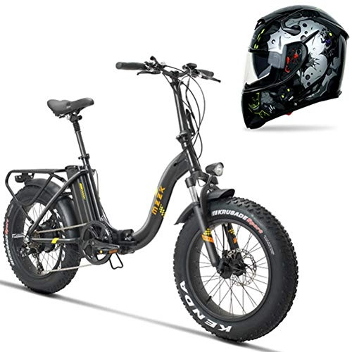 Electric Bike : Hxl Electric Bike 48v 400w Mens Mountain Ebike Folding Portable Smart E-bike 20 Inch Fat Tire Road Bicycle Snow Bike Pedals