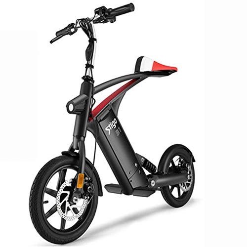 Electric Bike : Hxl Electric Bikes Foldable Mountain Bikes with Removable 36v10ah Lithium 250w Powerful Motor Fashion & Smart Electronic Vehicle Scooter Electric Disc Brake, Black