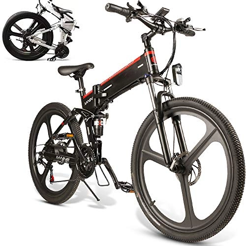 Electric Bike : HXwsa 26'' Electric Mountain Bike Removable Large Capacity Lithium-ION Battery (48V 350W), Fat Tire Electric Bike 21 Speed Three Cutter Wheel Three Working Modes