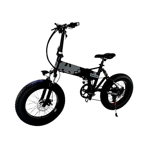 Electric Bike : HXwsa 350W 20 Inch Fat Tire Electric Bicycle Mountain Beach Snow Bike for Adults, Aluminum Electric Scooter 7 Speed Gear E-Bike with Removable 36V10A Lithium Battery