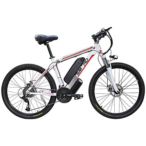 Electric Bike : HY-WWK Adult Electric Mountain Bike, Aluminum Alloy Wheels 350W Motor 26 inch City Cruiser Electric Bike 21 Speed Removable Battery with USB Charging