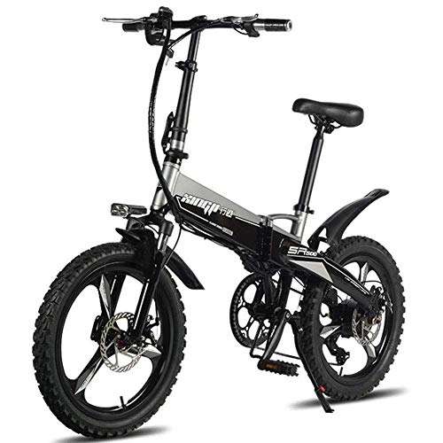 Electric Bike : HY-WWK Electric Bicycles Foldable Mountain Bikes 48V 250W Adults Aluminum Alloy 7 Speeds Electric Bicycles Double Shock Absorber Bikes with 20 inch Tire, Disc Brake and Full Suspension Fork, 60To80Km