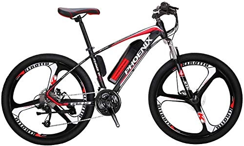 Electric Bike : HYCy Adult Electric Mountain Bike, 250W Snow Bikes, Removable 36V 10AH Lithium Battery For, 27 Speed Electric Bicycle, 26 Inch Magnesium Alloy Integrated Wheels
