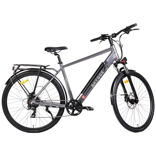 Electric Bike : Hygge Electric Bike Aarhus 2024 Ebike includes 250W Motor, 36V / 10AH Battery and IPS HD Display with Mobile Fast Charging Port Unisex Electric Bikes for Adults