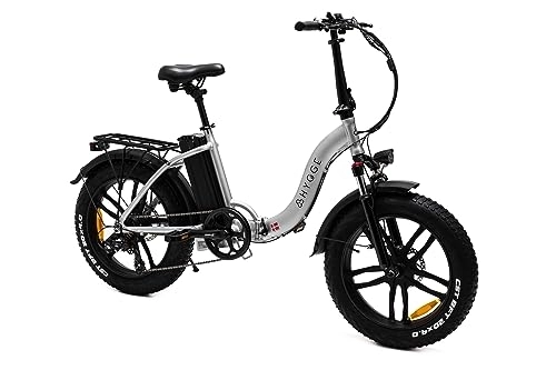 Electric Bike : Hygge Step Vester Electric Bike, Ebikes, 20" Fat Tire E-Bike 250W Hub Motor, Electric Bicycles, Folding EBike, 36V / 10Ah Battery, 60KM, E Bike for Men and Women (silver)
