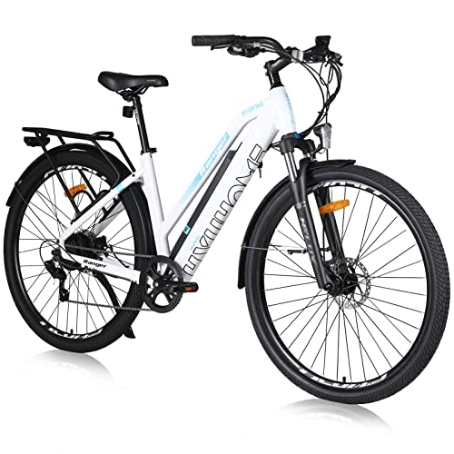 Electric Bike : Hyuhome 29'' Electric Bikes for Adults Men, E Bikes for Men, Electric Mountain Bike with 36V 12.5Ah Removable Battery and BAFANG Motor (white, 820L)