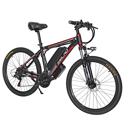 Electric Bike : Hyuhome Electric Bicycles for Adults, 350W Aluminum Alloy Ebike Bicycle Removable 48V / 10Ah Lithium-Ion Battery Mountain Bike / Commute Ebike, black red