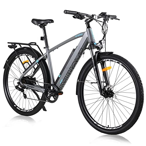 Electric Bike : Hyuhome Electric Bikes for Adults Men, 29'' Electric Mountain Bike, E Bikes for Men with 36V 12.5Ah Removable Battery and BAFANG Motor (820M, Grey)