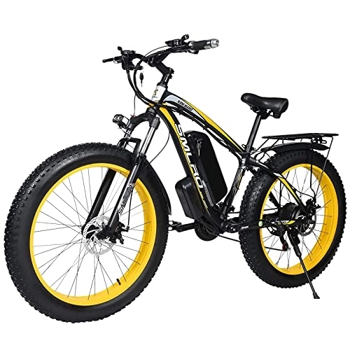 Electric Bike : Hyuhome Electric Bikes for Adults Women Men, 4.0" Fat Tires 26 Inch 21 Speed Ladies Mountain Bicycle, 48V 13AH / 15AH MTB E-Bike with IP54 Waterproof
