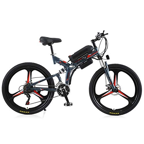 Electric Bike : Hyuhome Electric Mountain Bikes for Adults, Foldable MTB Ebikes for Men Women Ladies, 360W 36V 8 / 10 / 13AH All Terrain 26" Mountain Bike / Commute Ebike, black spoke wheel, 8AH