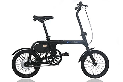 Electric Bike : IC Electric MICRO, Folding Bicycle, Unisex adult, Black, One Size