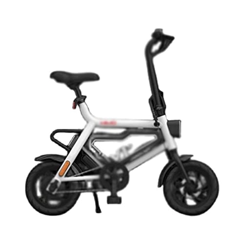 Electric Bike : IEASEddzxc Electric Bicycle Small Electric Bicycle Men and Women Lithium Battery Bicycle Long Battery Life and Foldable Electric Bike (Color : White)