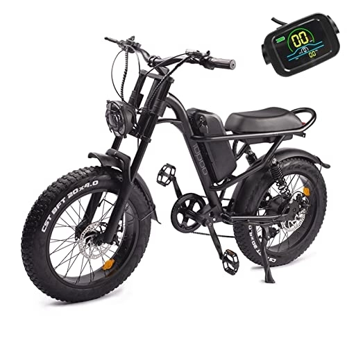Electric Bike : iENYRID 20x4.0 Electric Bikes For Adults, Fat Tire Electric Bike with 48V 15.6Ah Removeable Battery, Double Disc Brakes Cruiser Bike, 7 Speed Mountain Dirt Bike, Dual Suspension Snow Bike
