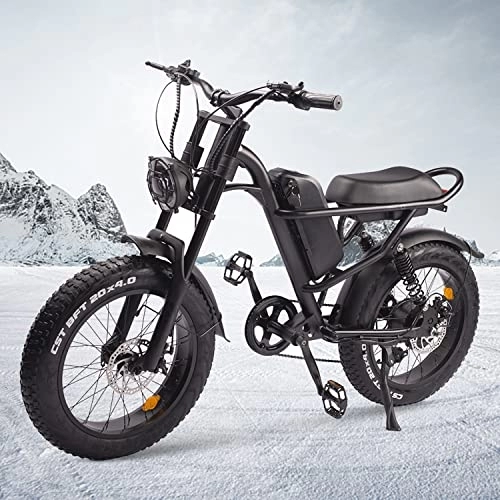 Electric Bike : iENYRID 20x4 Inch Fat Tire Electric Bike for Adults, 48V 15.6Ah Removable Battery, Double Disc Brakes and Dual Suspension Cruiser Bikes, Throttle and Pedal Assist Mode Snow Bike, 7 Speed Dirt Bike