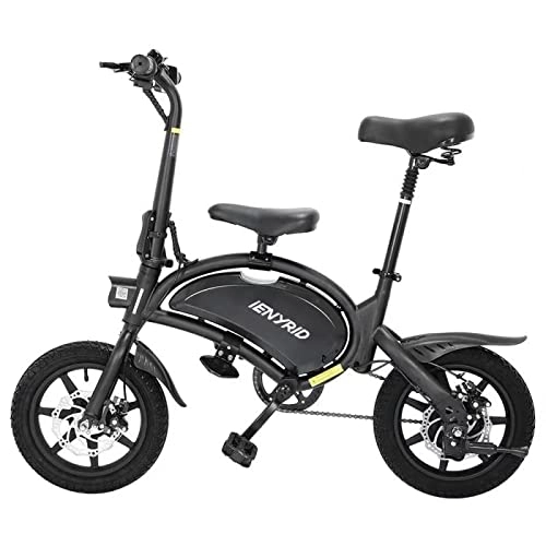 Electric Bike : IENYRID E-Bike Folding B2 Electric Bike with Pedals for Adults Lithium Battery 7.5AH 14 Inch Tires Support App