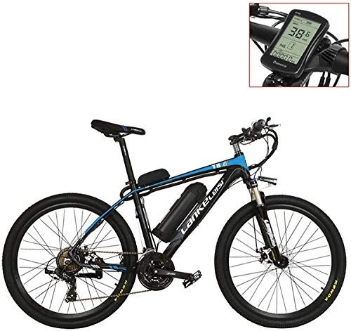 Electric Bike : IMBM T8 36V 240W Strong Pedal Assist Electric Bike, High Quality & Fashion MTB Electric Mountain Bike, Adopt Suspension Fork (Color : Blue LCD, Size : 20Ah)