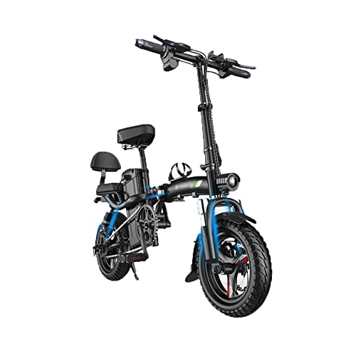 Electric Bike : INVEESzxc Electric Bicycle 20 Inches Folding Mountain Bike With Battery Ultralight Ladies Electric Bicycle Adults MenElectric Bicycle (Color : Blue)