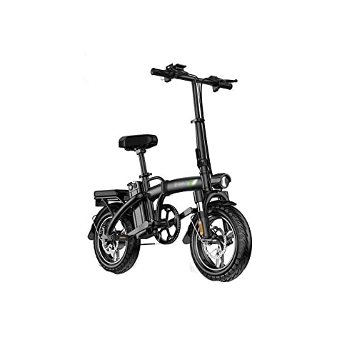 Electric Bike : INVEESzxc Electric Bicycle 20 Inches Folding Mountain Bike With Battery Ultralight Ladies Electric Bicycle Adults MenElectric Bicycle (Color : Schwarz)