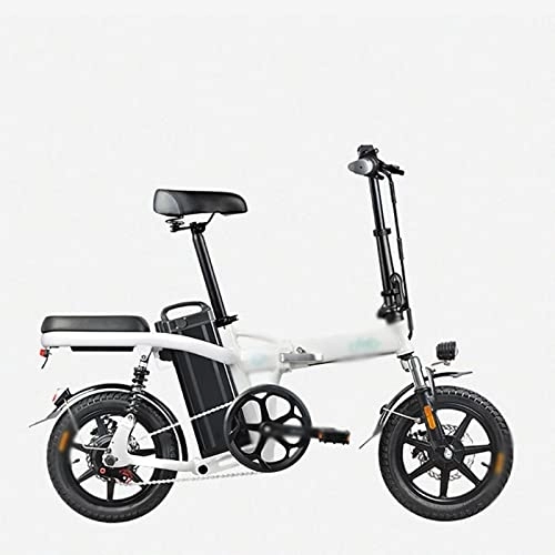 Electric Bike : INVEESzxc Electric Bicycle Electric Bicycle Folding Lithium Battery Long Endurance Small Power Driving Shock Absorption (Color : Yellow)