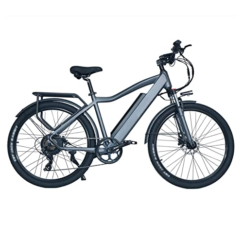 Electric Bike : IOPY Electric Bike For Adults With Removable Battery, 26''Commuting Electric Mountain Bike For Jungle Trails Snow Beac (Color : Silver grey, Size : 48V / 15A)