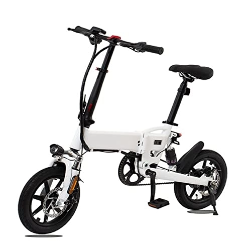 Electric Bike : IOPY Folding 14''Electric City Bike For 250W Motor, With Removable 48V Lithium Battery Portable E-bike For Jungle Trails Snow Beac (Color : White, Size : 36V / 7.8AH)
