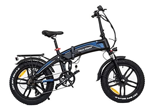 Electric Bike : Italia Power - Off Grid, E-Bike BASALT, FAT, Unisex, Adult, Black / Blue