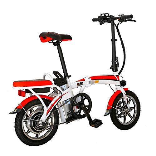 Electric Bike : J.I Folding Electric Bicycle Adult Moped Mini Men and Women Battery Car Lithium Battery Small Electric Car