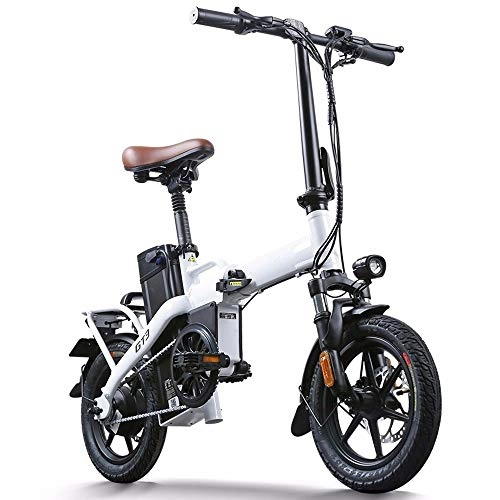 Electric Bike : J.I Folding Electric Bicycle Lithium Battery Car Travel Generation Folding Bike Portable Adult Electric Bicycle 48V14AH Power Lasting about 100 Kilometers