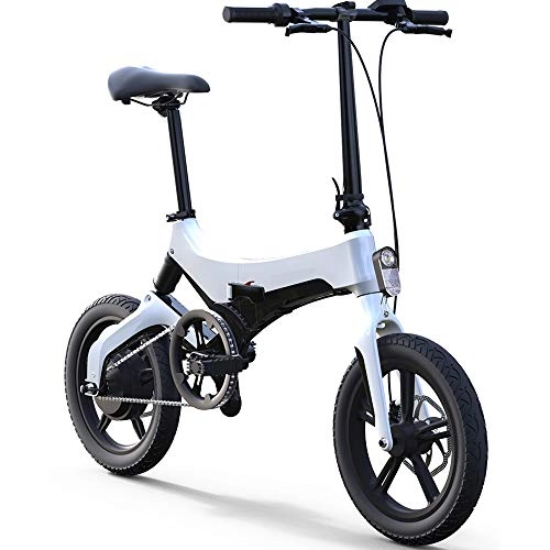Electric Bike : J.I Folding Electric Car Lithium Battery Mini Power Bicycle Electric Bicycle Magnesium Alloy Adult Travel Battery Car Power Battery Life 60KM16 Inch