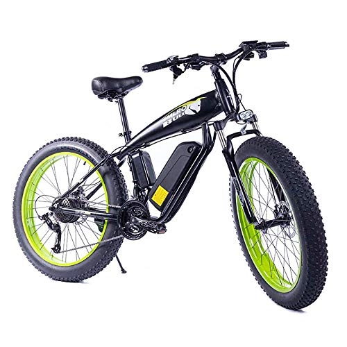 Electric Bike : JASSXIN Moutain Bike Electric Mountain Bike, 48V Lithium Battery, High Speed Motor, Thick Tire, Electric Bike, Thick Ebike, Max 70Km / H, Green