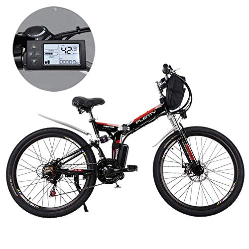 Electric Bike : JFSKD Electric Mountain Bikes, 24 Inch Removable Lithium Battery Mountain Electric Folding Bicycle with Hanging Bag Three Riding Modes Suitable for Men And Women, A, 15ah / 720Wh