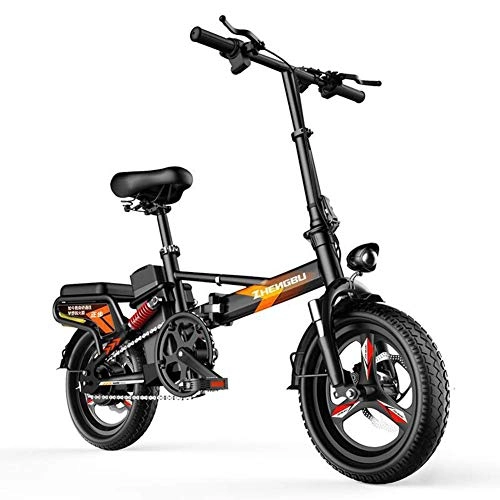 Electric Bike : JIEER 14" Electric Bike Folding E-Bike, 400W Aluminum Electric Bicycle, Portable Folding Bicycle with Electronic Display Screen, for Adults And Teens