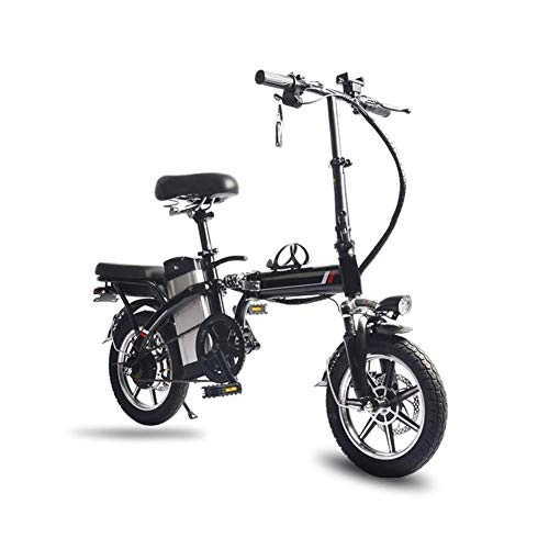 Electric Bike : JIEER 14" Electric Bike / Folding E-Bike / Commute Bicycle with Foldable Alloy Frame, 48V Lithium-Ion Rechargeable Battery Lithium Battery Beach Snow Bicycle