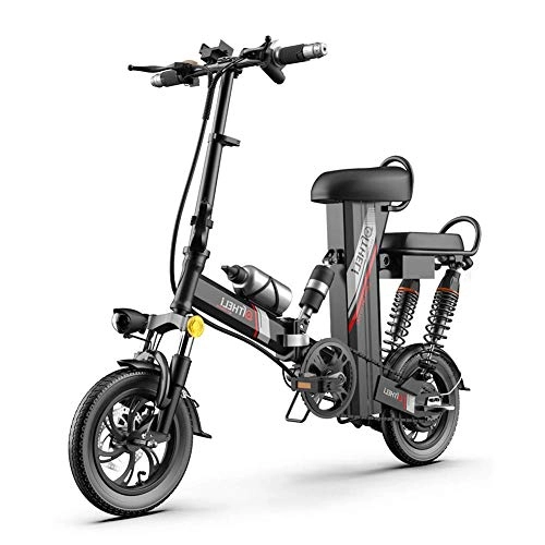 Electric Bike : JIEER Electric Bike Folding Electric Bicycle for Adults with 350W Motor, 3 Riding Modes Max Speed 25KM / H, Portable Adjustable Foldable for Cycling Outdoor-Black