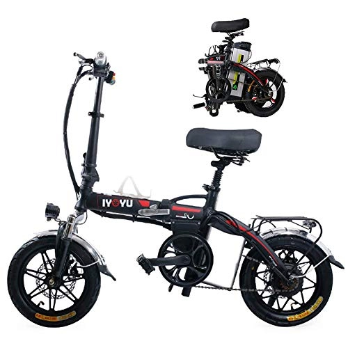 Electric Bike : JIEER Electric Bikes 48V 20Ah Folding E-Bike High-Speed Motor for Adults Can Switch Three Sport Modes During Riding 14'' Super Lightweight Max Speed 30Km / H-Black