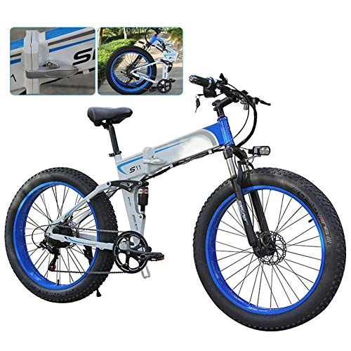Electric Bike : JIEER Foldable Electric Bike Three Work Modes Lightweight Aluminum Alloy Folding Bicycles 350W 36V with Rear-Shock Absorber for Adults City Commuting