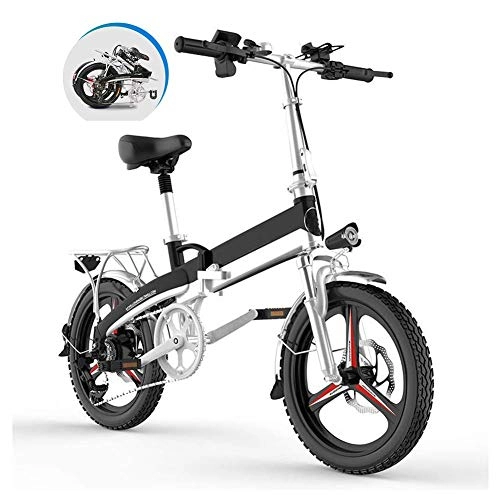 Electric Bike : JIEER Folding Electric Bike for Adults, 20" Electric Mountain Bicycle / Commute Ebike, Three Modes Riding Assist Range Up 60-80Km for City Commuting Outdoor Cycling Travel Work Out